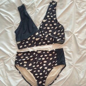 Stylish Black and White Bikini Set